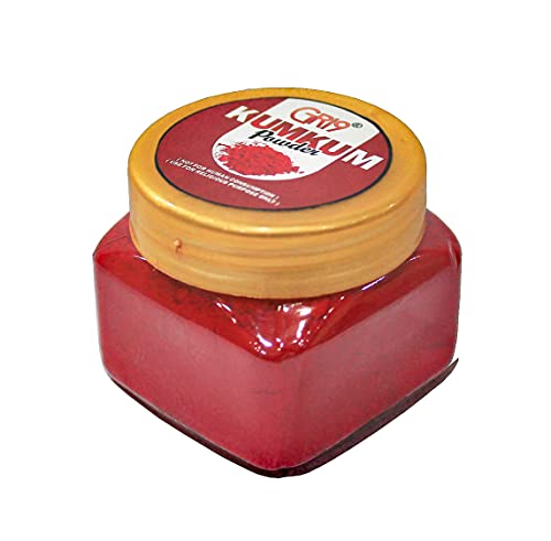 Indian Dark Red Pure Kumkum Powder (Sindoor, Kumkuma, Kum Kum) For Makeup, Pooja And Other Hindu Rituals (Dark Red, 1.77 Ounces)