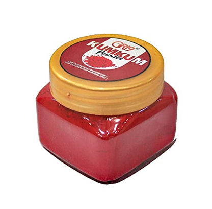 Indian Dark Red Pure Kumkum Powder (Sindoor, Kumkuma, Kum Kum) For Makeup, Pooja And Other Hindu Rituals (Dark Red, 1.77 Ounces)