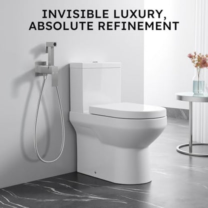Arofa Built-in Hot and Cold Bidet Sprayer for Toilet, Warm Water Bidet - color: Brushed Nickel, size: Built-in Hot & Cold Water Modes-Square