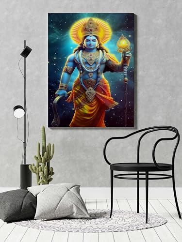 ZAYVIA Radha Krishna Wall Painting For Wall Decoration Canvas Wall Painting For Home Decor, Living Room, Bedroom, Office Hotel (22x34 inch CH-KR12)