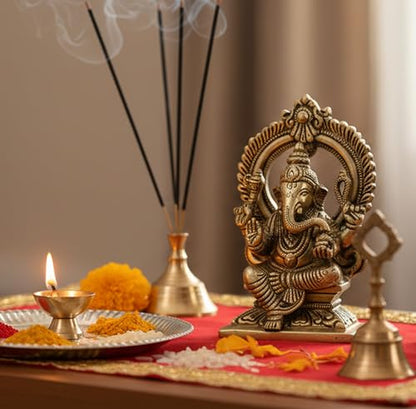 eSplanade Brass Ganesh Ganesha Ganpati Vinayak Showpiece | Murti Idol Statue Sculpture - 5.75" Inches