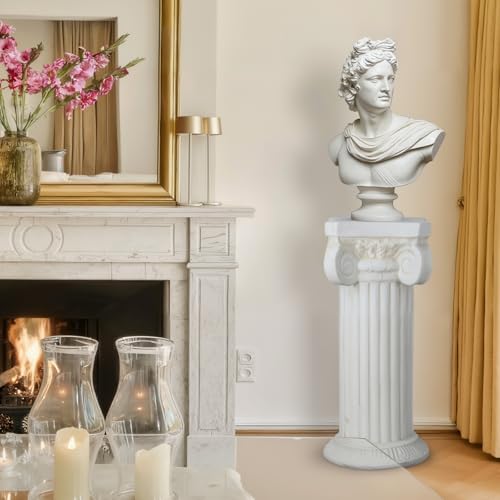 1 Pack 21.7 Inches Roman Column and Pillars Plant Pedestal Column Stand Wedding Greek Pillar for Outdoor Indoor Garden Birthday Party Display Pedestal Stand for Plants (Simple) - style: Simple