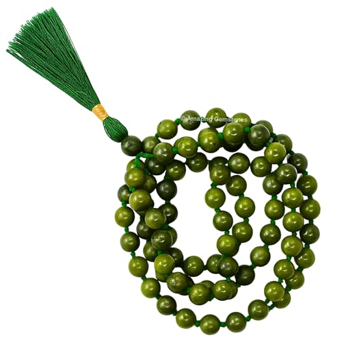 Amazing Gemstone Green Jade Mala - Knotted - color: Green Jade, style: Knotted