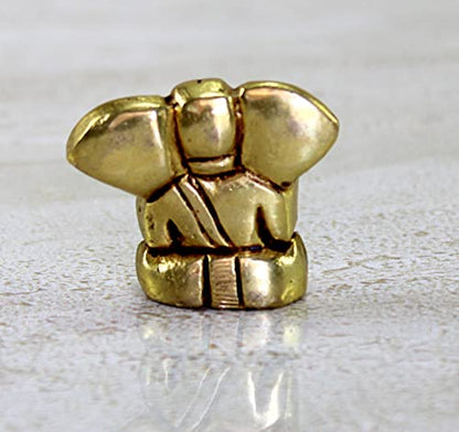 eSplanade Brass Ganesha Idol for Car Dashboard God Idol - 2" Inches Ganesha Murti for Desk Decor, Ganapati Statue, Ganapathi Sculpture | Antique Decor Item | Home Decor Gift Showpieces - style: Ganapati