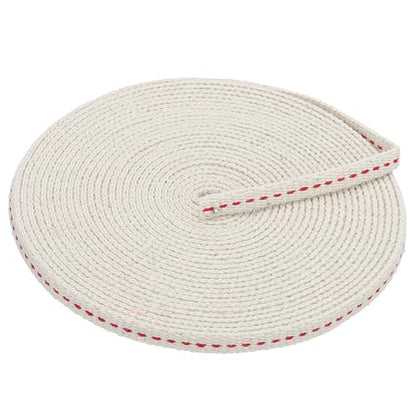 PATIKIL 1/4" Wide 33 Feet 100% Cotton Flat Wick, Oil Lamp Wicks with Red Stitch for Kerosene Lamp Lantern Oil Burner - color: Red, size: 1/4" x 33 Feet