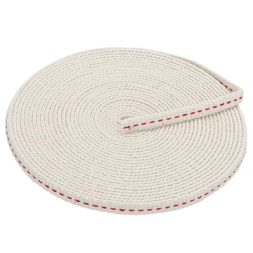 PATIKIL 1/4" Wide 33 Feet 100% Cotton Flat Wick, Oil Lamp Wicks with Red Stitch for Kerosene Lamp Lantern Oil Burner - color: Red, size: 1/4" x 33 Feet