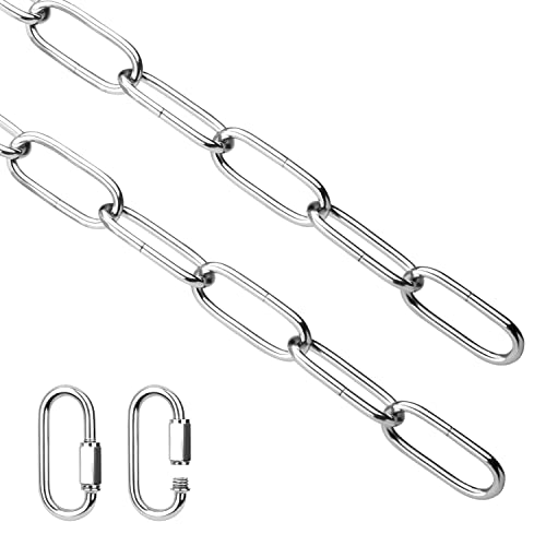 Helunsi Industrial Lighting Chain, 6 Feet Chrome Light Fixture Chain - color: Chrome