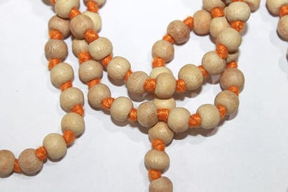 Tulsi Holy Basil Prayer Beads Japa Mala Necklace 108 Beads Hand Knotted Tulsi Jaap Mala with Jaap Bag, Meditation and Yoga Accessory Blessed & Energized Hindu Tibetan Buddhist Subha Rosary