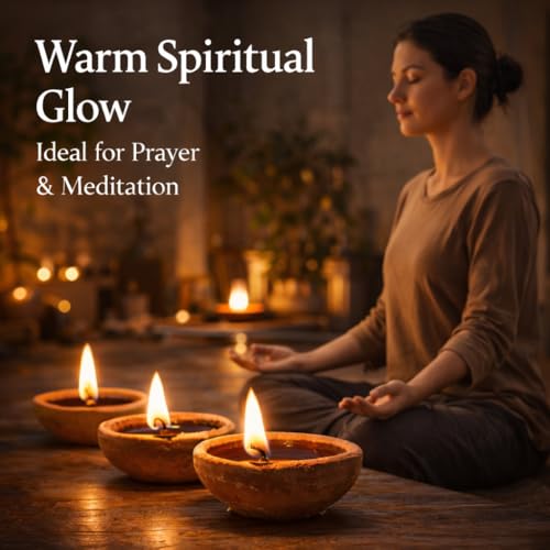 Diwali Clay Diyas Set of 12 with Cotton Wicks | Handmade Terracotta Oil Lamps for Diwali Decoration, Pooja, Meditation & Spiritual Rituals