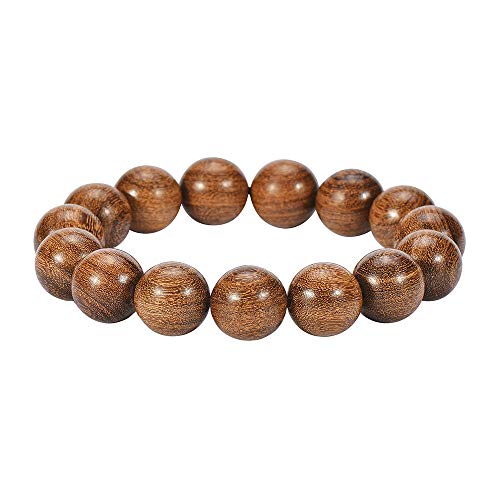 Prayer Bead bracelet Mala Beaded Bracelets for Men Women 12/15MM … - color: 15mm 15 beads Gold sandalwood
