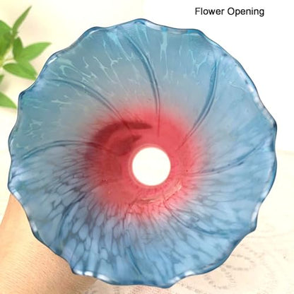 Bieye LS67 Lily Flower Blown Glass Lampshade (Red Blue, Opening I.D. 1.26" x O.D. 1.5") - color: Red Blue, size: Large I.D. 1.26" x O.D. 1.5"