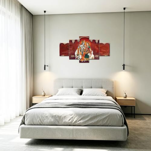 ARNLRDYA Lord Radha Krishna Wall Art, 60''Wx32''H - color: Artwork-04