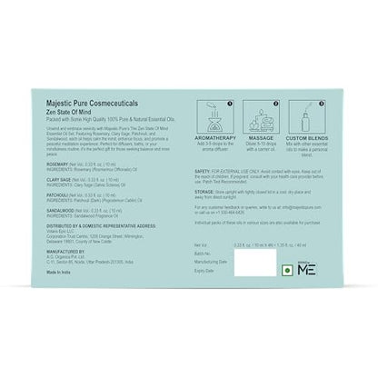 Majestic Pure Zen State of Mind Essential Oil Gift Set - Pack of 4 - size: 0.3 Fl Oz (Pack of 4)