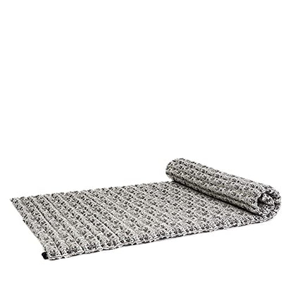 Leewadee Wide Thai Roll Mat 75 x 39 inches Kapok Firm - color: El2 - Black, size: L: 75x39"