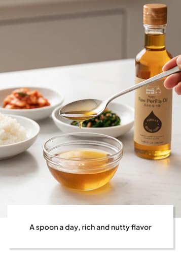 Korean Food Nutty Perilla Oil, Korean Perilla Seeds, Roasted Flavor, 180 ml