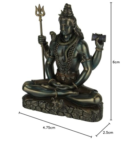 Veronese Design Lord Shiva Statue 6.25 Inch - Hindu God Meditation Figurine in Lotus Pose - Cold Cast Bronze Finish Resin Sculpture - Spiritual Home Decor & Religious Gift for Collectors