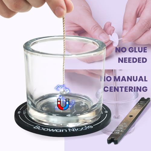 BOOWAN NICOLE Universal Wick Centering Setter Tool for Candle Making - Center & Set Wicks in 1 Second, Wick Holder for Most Candle Jar & Refill Sizes (A0352), Black - size: A0352*1