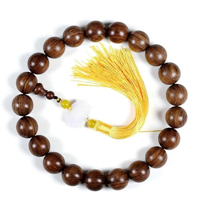 Zen Dear Unisex Natural Silkwood Tibetan Buddhism Meditation Prayer Bead Necklace Japa Mala Beads Bracelets - style: 20mm 21 Beads Boutique