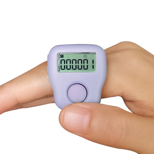 Rechargeable Silent Finger Counter 6 Channels Digital Tasbih Tally Clicker with LED for Prayer Knitting Sports Gift - color: Purple