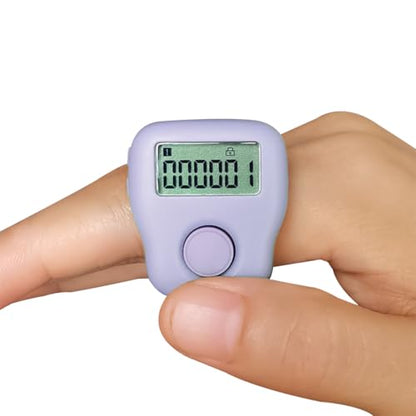 Rechargeable Silent Finger Counter 6 Channels Digital Tasbih Tally Clicker with LED for Prayer Knitting Sports Gift - color: Purple