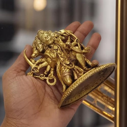 Brass Panchmukhi Hanuman Superfine Idol 3.25 Inch 190g Handcrafted Lord Hanuman Brass Statue for Home Temple Pooja Room Office Decor | Five Face Hanuman Decorative Figurine