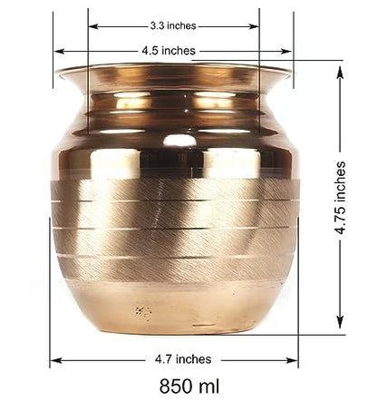 ASHIRWAD Pure Copper Lota for Pooja Prayer Kalash Arti Puja Pot sizes For New Home | AE000184-04 (850 ml) - style: 850 ml