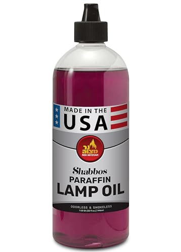 Ner Mitzvah Paraffin Lamp Oil - Purple Smokeless, Odorless, Clean Burning Fuel for Indoor and Outdoor Use with E-Z Fill Cap and Pouring Spout - 32oz - color: Purple