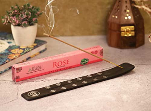 Bless-International Traditional-Handmade-Burner Wooden-Incense-Stick-Holder Ash-Catcher-Stand for-Aromatherapy-Meditation-Yoga (Black Strength) 10 Inches, Pack of 1 - color: Black Strength,10 Inch, size: One Holder