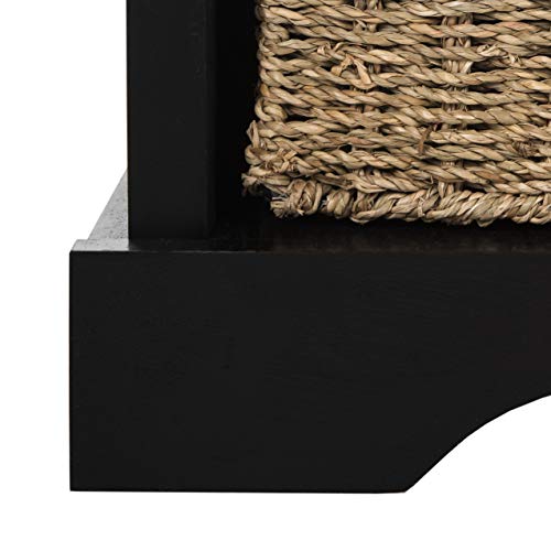 SAFAVIEH Furniture - Lonan Storage Bench - Black - Solid Wood - Farmhouse Lift-Top Design - Ideal for Entryway, Living Room, Hallway, 18" Seat Height (AMH5733E) - color: Black