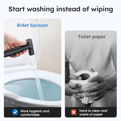 Arofa Black Handheld Bidet Sprayer, Bidet Attachment for Toilet, 3 Pack - color: Black, size: 3 Pack