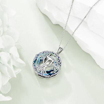 YFN Tree of Life Necklace Sterling Silver Celtic Knot Tree Pendant Jewelry Gifts for Women Men - color: Hebrew Chai Crystal