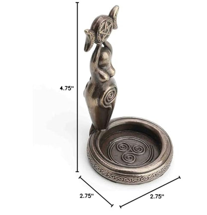 Veronese Design 4 3/4" Spiral Triple Moon Goddess Tealight Candle Holder Resin Sculpture Bronze Finish