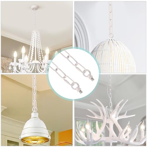 10 Feet Heavy Duty White Chain with 5" Light Canopy Kit for Chandelier, Swag Light Kit Light Fixture Mounting Bracket for Hanging Light - color: White 10 Ft Chain with 5" Canopy