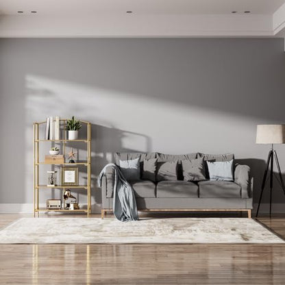 Crofy 4-Tier Wider Foldable Bookshelf, Gold Frame & Walnut Shelves - color: Gold Frame & Walnut Shelf, size: 4 Tier Wider