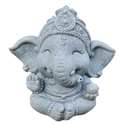 livelyfish Hindu Elephant Statue Lord Ganesha Figurine Meditation Buddha, F - color: F