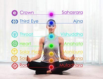 Men Women 8mm Lava Rock Beads Chakra Bracelet - color: 2 Pcs Set-21004