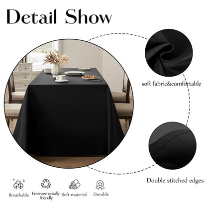 1 Pack Black Rectangle Tablecloths 60x120 Inch for 8ft Tables - color: Black, size: 120" x 60" (Rectangular)
