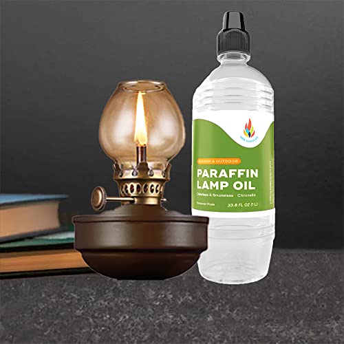 The Dreidel Company Citronella Liquid Paraffin Lamp Oil - Smokeless, Ultra Clean Burning Fuel for Indoor and Outdoor Use (1 Liter Bottle) - size: 1 Liter Bottle