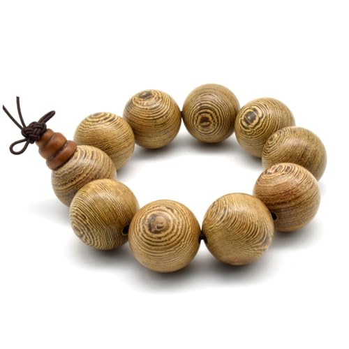 Zen Dear Unisex Natural Wenge Wood Mala Prayer Beads Necklace Bracelet Beads Meditation Buddhist Japa Rosary Mala Bead Yoga - style: 25mm 10 beads