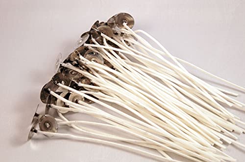 50 Pack | Jess Mae (LX 18) - Medium Cotton Candle Wicks | 6 Inch | Self Trimming, Pre-Waxed & Pre-Tabbed | DIY Candle Making Supplies | Best Wick for Containers, Pillars & Votives - size: LX-18
