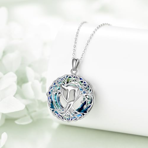 YFN Tree of Life Necklace Sterling Silver Celtic Knot Tree Pendant Jewelry Gifts for Women Men - color: Hebrew Chai Crystal