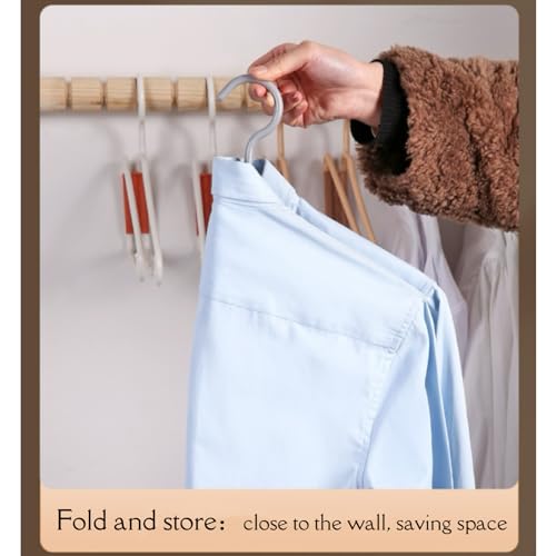 8 Pack Foldable Travel Hangers, White - color: White