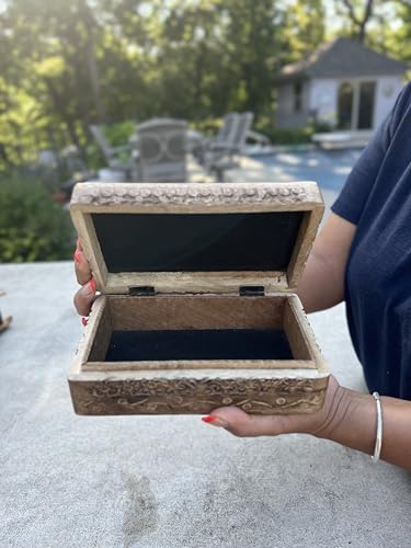 DharmaObjects Hand Carved Tree Of Life Wooden Storage Box
