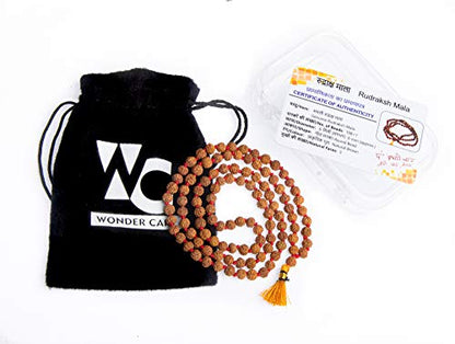 Wonder Care Authentic Rudraksh Mala-5face- Genuine Himalayan Rudraksha Seeds Religious Ornament Rosary Japa Mala Necklace Prayer Mala Healing Beads - color: 8mm-10pc