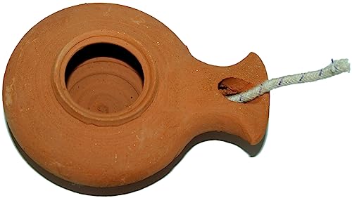 Herodian Ancient Biblical Oil Lamp Replica - color: Clay / Red Color glazed