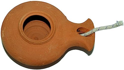Herodian Ancient Biblical Oil Lamp Replica - color: Clay / Red Color glazed
