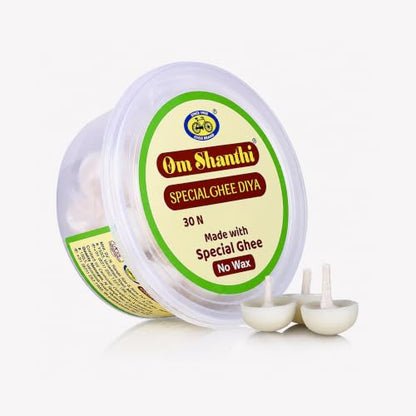 Cycle Om Shanthi Pure Cow Ghee Diya – 30 Diya Ghee Wicks
