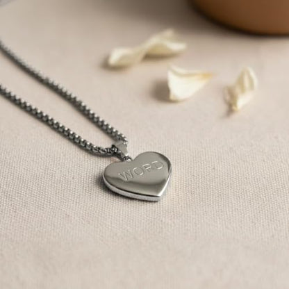 1" Stainless Steel Necklace Charms | Third Eye Vision | Peace Symbol | Finding Your Self | Yin & Yang | Moon Cat | Turtle Power | Flower of Life | | OM | Mystical Spiritual Protection, for Men & Women - style: OM Heart Silver