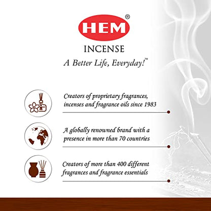 HEM Premium Mantra Masala Incense Sticks | Natural Oil Fragrance for Positivity & Natural Air Purifier | Aromatherapy Incense for Anxiety, Stress Buster | Gift Set - Pack of 12 (15 GMS Each) - size: Standard