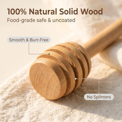 25PCS Wooden Honey Dipper Sticks, 3 inch Mini HoneyComb stick